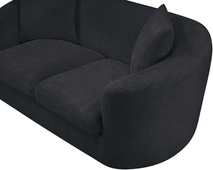 Meridian Furniture Penelope Three Seat Chenille Sofa with Solid Wood Frame for Modern Living Room Comfort Black 44073Black-S