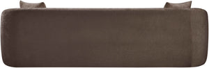 Meridian Furniture Penelope Three Seat Chenille Sofa with Solid Wood Frame for Modern Living Room Comfort Brown 44073Brown-S