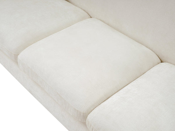 Meridian Furniture Penelope Three Seat Chenille Sofa with Solid Wood Frame for Modern Living Room Comfort Cream 44073Cream-S