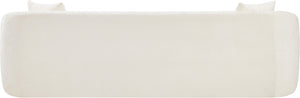 Meridian Furniture Penelope Three Seat Chenille Sofa with Solid Wood Frame for Modern Living Room Comfort Cream 44073Cream-S