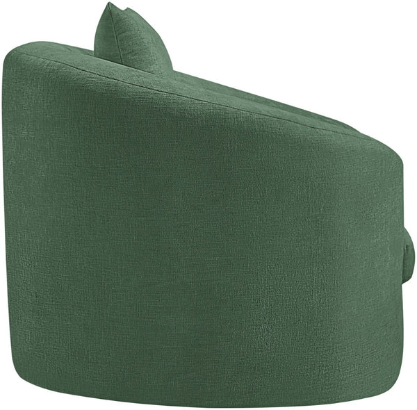 Meridian Furniture Penelope Plush Chenille Accent Chair with Throw Pillows and Solid Wood Frame for Living Rooms Green 44073Green-C