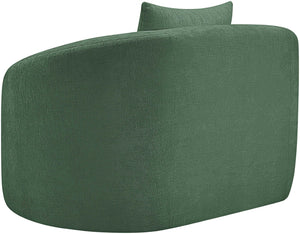 Meridian Furniture Penelope Plush Chenille Accent Chair with Throw Pillows and Solid Wood Frame for Living Rooms Green 44073Green-C