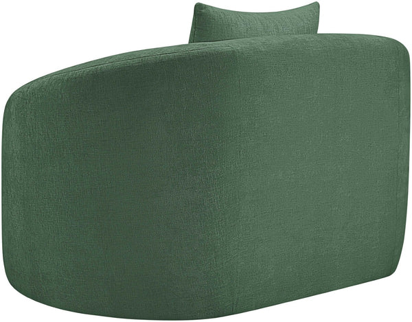 Meridian Furniture Penelope Plush Chenille Accent Chair with Throw Pillows and Solid Wood Frame for Living Rooms Green 44073Green-C