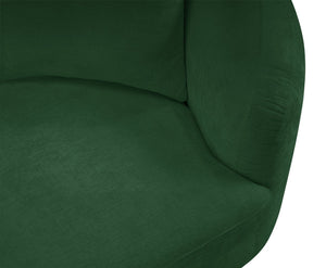 Meridian Furniture Penelope Plush Chenille Accent Chair with Throw Pillows and Solid Wood Frame for Living Rooms Green 44073Green-C