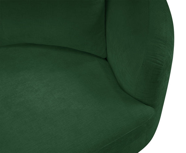 Meridian Furniture Penelope Plush Chenille Accent Chair with Throw Pillows and Solid Wood Frame for Living Rooms Green 44073Green-C