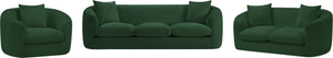 Meridian Furniture Penelope Chenille Upholstered Loveseat with Plush Texture Solid Wood Frame Accent Pillows Included Green 44073Green-L