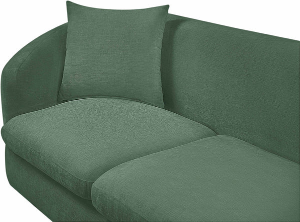 Meridian Furniture Penelope Three Seat Chenille Sofa with Solid Wood Frame for Modern Living Room Comfort Green 44073Green-S