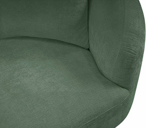 Meridian Furniture Penelope Three Seat Chenille Sofa with Solid Wood Frame for Modern Living Room Comfort Green 44073Green-S