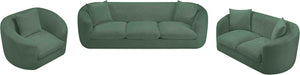 Meridian Furniture Penelope Three Seat Chenille Sofa with Solid Wood Frame for Modern Living Room Comfort Green 44073Green-S