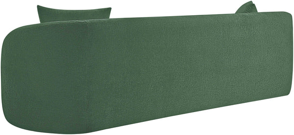 Meridian Furniture Penelope Three Seat Chenille Sofa with Solid Wood Frame for Modern Living Room Comfort Green 44073Green-S