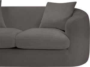 Meridian Furniture Penelope Chenille Upholstered Loveseat with Plush Texture Solid Wood Frame Accent Pillows Included Grey 44073Grey-L