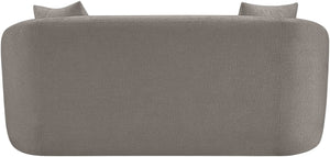 Meridian Furniture Penelope Chenille Upholstered Loveseat with Plush Texture Solid Wood Frame Accent Pillows Included Grey 44073Grey-L
