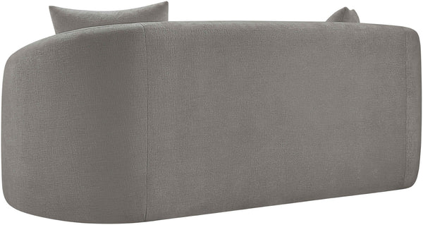 Meridian Furniture Penelope Chenille Upholstered Loveseat with Plush Texture Solid Wood Frame Accent Pillows Included Grey 44073Grey-L