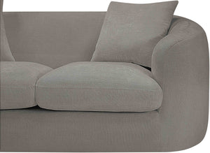 Meridian Furniture Penelope Three Seat Chenille Sofa with Solid Wood Frame for Modern Living Room Comfort Grey 44073Grey-S