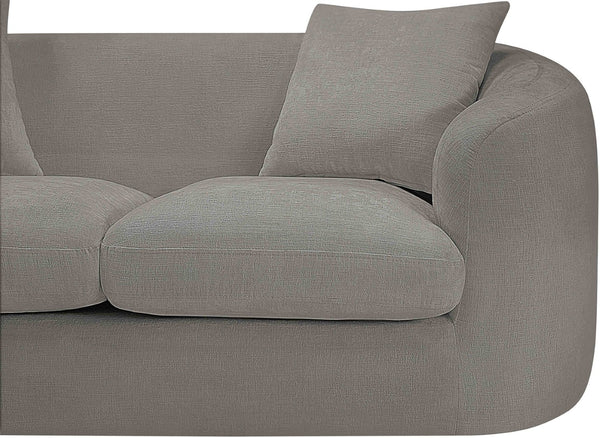 Meridian Furniture Penelope Three Seat Chenille Sofa with Solid Wood Frame for Modern Living Room Comfort Grey 44073Grey-S