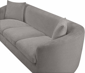 Meridian Furniture Penelope Three Seat Chenille Sofa with Solid Wood Frame for Modern Living Room Comfort Grey 44073Grey-S