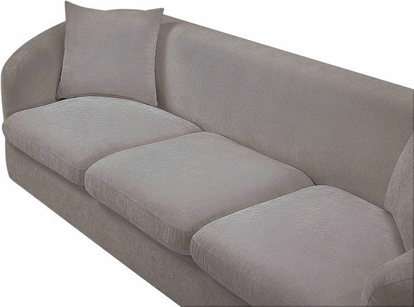 Meridian Furniture Penelope Three Seat Chenille Sofa with Solid Wood Frame for Modern Living Room Comfort Grey 44073Grey-S