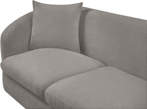 Meridian Furniture Penelope Three Seat Chenille Sofa with Solid Wood Frame for Modern Living Room Comfort Grey 44073Grey-S