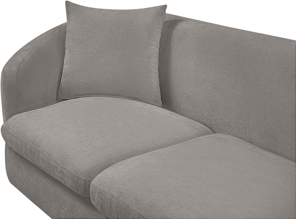 Meridian Furniture Penelope Three Seat Chenille Sofa with Solid Wood Frame for Modern Living Room Comfort Grey 44073Grey-S