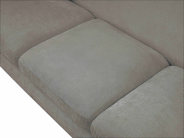 Meridian Furniture Penelope Three Seat Chenille Sofa with Solid Wood Frame for Modern Living Room Comfort Grey 44073Grey-S