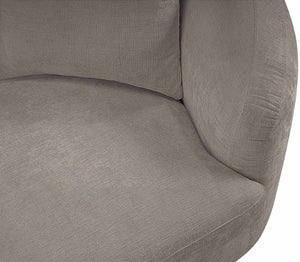 Meridian Furniture Penelope Three Seat Chenille Sofa with Solid Wood Frame for Modern Living Room Comfort Grey 44073Grey-S