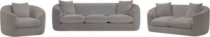 Meridian Furniture Penelope Three Seat Chenille Sofa with Solid Wood Frame for Modern Living Room Comfort Grey 44073Grey-S