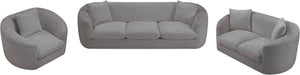 Meridian Furniture Penelope Three Seat Chenille Sofa with Solid Wood Frame for Modern Living Room Comfort Grey 44073Grey-S