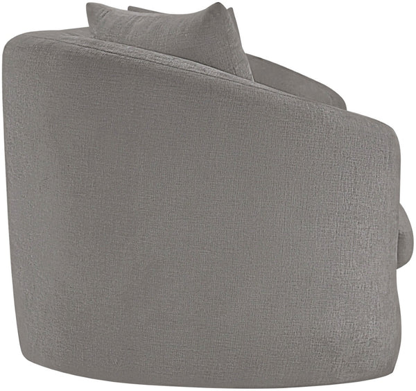 Meridian Furniture Penelope Three Seat Chenille Sofa with Solid Wood Frame for Modern Living Room Comfort Grey 44073Grey-S