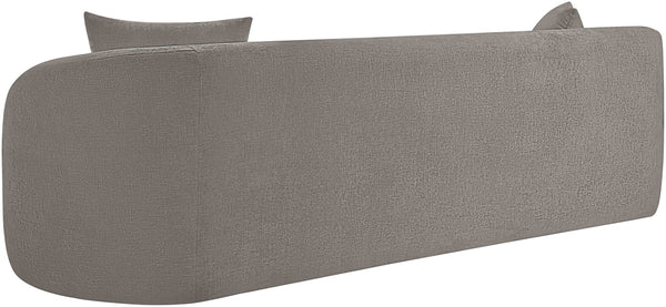Meridian Furniture Penelope Three Seat Chenille Sofa with Solid Wood Frame for Modern Living Room Comfort Grey 44073Grey-S