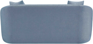 Meridian Furniture Penelope Chenille Upholstered Loveseat with Plush Texture Solid Wood Frame Accent Pillows Included Light Blue 44073LtBlu-L