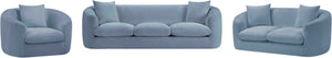 Meridian Furniture Penelope Chenille Upholstered Loveseat with Plush Texture Solid Wood Frame Accent Pillows Included Light Blue 44073LtBlu-L