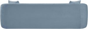 Meridian Furniture Penelope Three Seat Chenille Sofa with Solid Wood Frame for Modern Living Room Comfort Light Blue 44073LtBlu-S