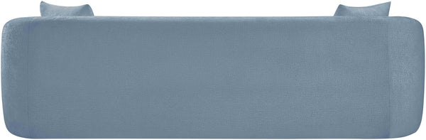 Meridian Furniture Penelope Three Seat Chenille Sofa with Solid Wood Frame for Modern Living Room Comfort Light Blue 44073LtBlu-S