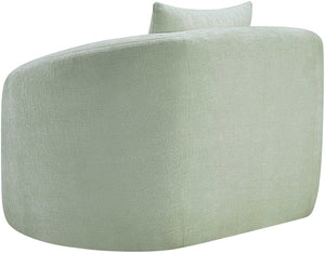 Meridian Furniture Penelope Plush Chenille Accent Chair with Throw Pillows and Solid Wood Frame for Living Rooms Mint 44073Mint-C