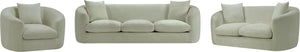 Meridian Furniture Penelope Chenille Upholstered Loveseat with Plush Texture Solid Wood Frame Accent Pillows Included Mint 44073Mint-L