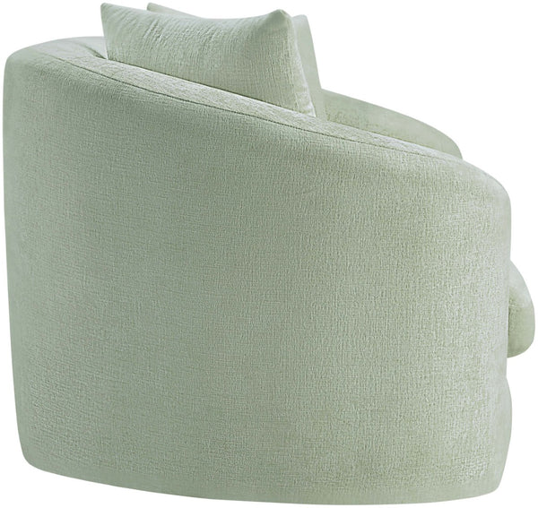 Meridian Furniture Penelope Chenille Upholstered Loveseat with Plush Texture Solid Wood Frame Accent Pillows Included Mint 44073Mint-L