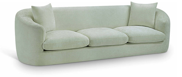 Meridian Furniture Penelope Three Seat Chenille Sofa with Solid Wood Frame for Modern Living Room Comfort Mint 44073Mint-S