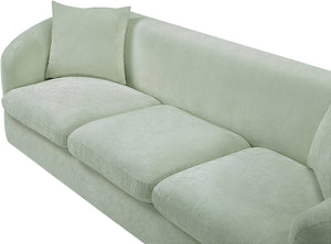 Meridian Furniture Penelope Three Seat Chenille Sofa with Solid Wood Frame for Modern Living Room Comfort Mint 44073Mint-S