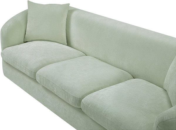 Meridian Furniture Penelope Three Seat Chenille Sofa with Solid Wood Frame for Modern Living Room Comfort Mint 44073Mint-S