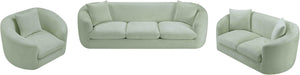 Meridian Furniture Penelope Three Seat Chenille Sofa with Solid Wood Frame for Modern Living Room Comfort Mint 44073Mint-S