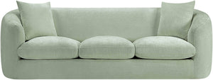 Meridian Furniture Penelope Three Seat Chenille Sofa with Solid Wood Frame for Modern Living Room Comfort Mint 44073Mint-S