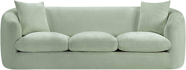 Meridian Furniture Penelope Three Seat Chenille Sofa with Solid Wood Frame for Modern Living Room Comfort Mint 44073Mint-S