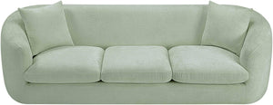 Meridian Furniture Penelope Three Seat Chenille Sofa with Solid Wood Frame for Modern Living Room Comfort Mint 44073Mint-S