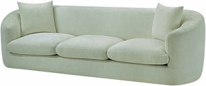 Meridian Furniture Penelope Three Seat Chenille Sofa with Solid Wood Frame for Modern Living Room Comfort Mint 44073Mint-S