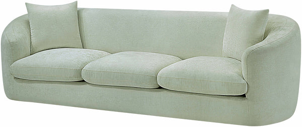 Meridian Furniture Penelope Three Seat Chenille Sofa with Solid Wood Frame for Modern Living Room Comfort Mint 44073Mint-S