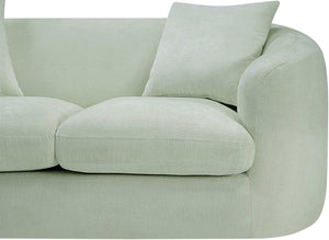 Meridian Furniture Penelope Three Seat Chenille Sofa with Solid Wood Frame for Modern Living Room Comfort Mint 44073Mint-S