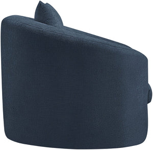 Meridian Furniture Penelope Plush Chenille Accent Chair with Throw Pillows and Solid Wood Frame for Living Rooms Navy 44073Navy-C