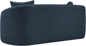 Meridian Furniture Penelope Chenille Upholstered Loveseat with Plush Texture Solid Wood Frame Accent Pillows Included Navy 44073Navy-L