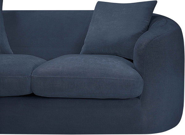 Meridian Furniture Penelope Three Seat Chenille Sofa with Solid Wood Frame for Modern Living Room Comfort Navy 44073Navy-S
