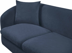 Meridian Furniture Penelope Three Seat Chenille Sofa with Solid Wood Frame for Modern Living Room Comfort Navy 44073Navy-S